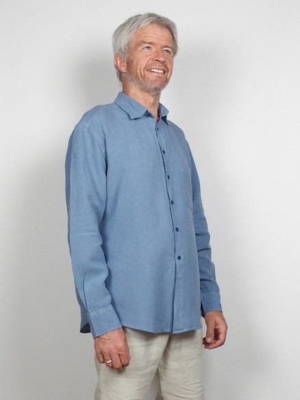Chemise Col Officier Manches Longues