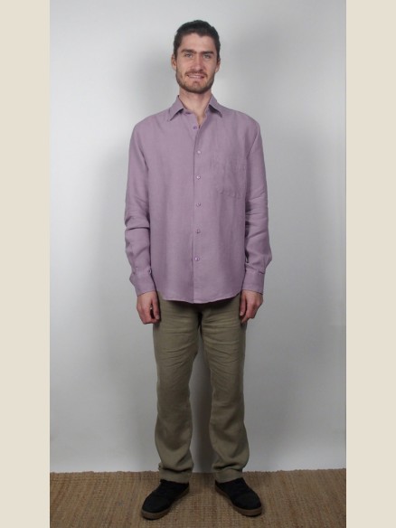 Chemise Col Officier Manches Longues