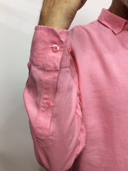 Chemise en Lin Homme -Cintrée - Col classique - Manches longues CANDY