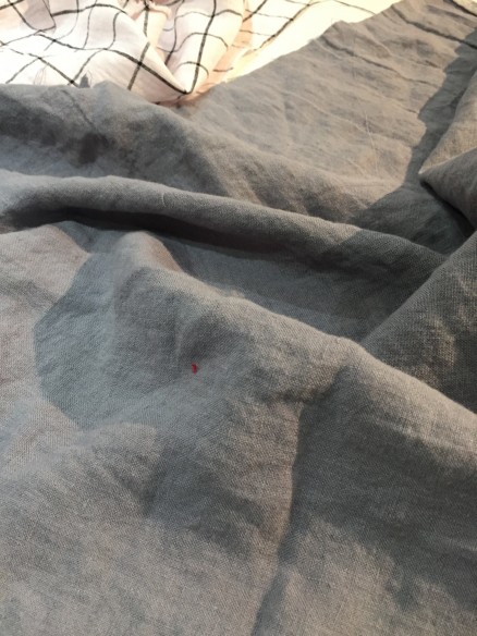 Lin Lavé Fin Grande largeur Gris beton