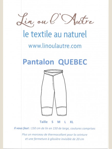 Patron Pantalon Québec