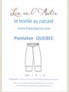 Patron Pantalon Québec