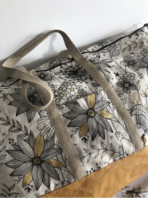 Le sac week-end beige - 100% lin, fabriqué en France – Mijuin