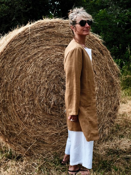Veste Lola en lin TABAC