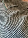 Serviette de bain en lin nid d'abeille VERT CHINE 100x150 cm
