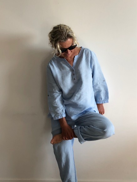 CHEMISIER MONA BLEU CIEL DE CORDE