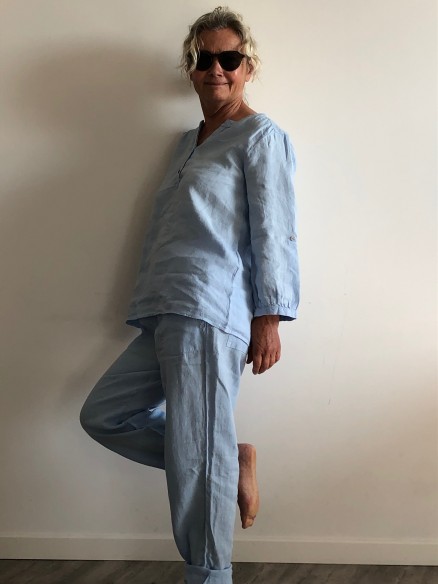 CHEMISIER MONA BLEU CIEL DE CORDE