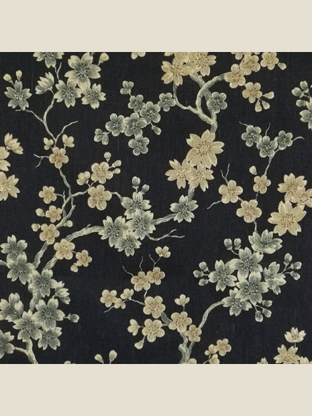 Lin enduit FLEUR JAPONAISE BLEU