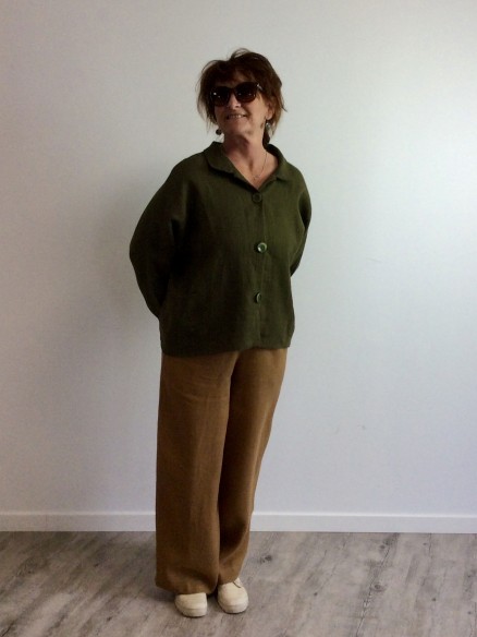 Pantalon large en lin Laura