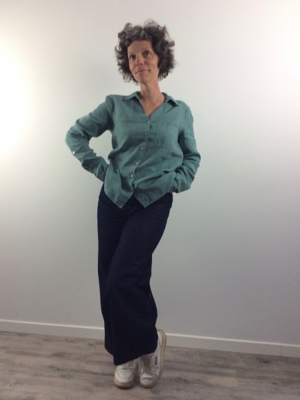 CHEMISIER CAROLE GREEN BLUE