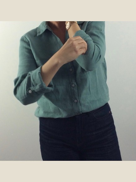 CHEMISIER CAROLE GREEN BLUE