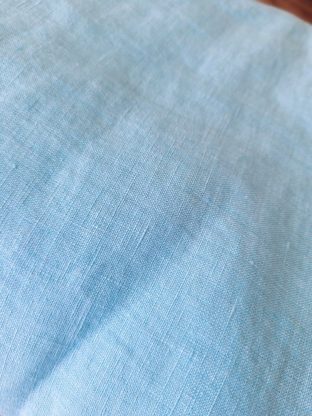 Lin Lavé Fin Grande largeur Bleu turquoise