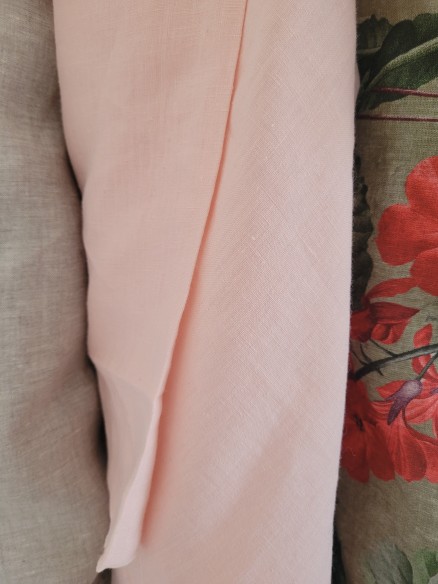 Lin Lavé Fin Grande largeur Rose