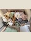 Serviette de bain en nid d'abeille Moutarde 70x100 cm