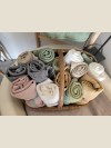 Serviette de bain en lin nid d'abeille Blanc 100x150 cm